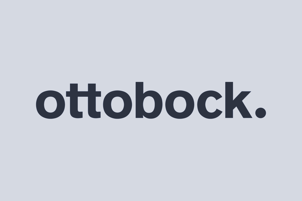 Logo of ottobock. The entire graphic is desaturated.